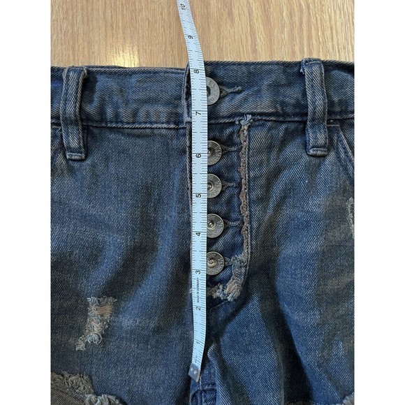 NWT Free People Dark Wash Runaway Slouch Button Fly Cut Off Denim Shorts… - Picture 9 of 12